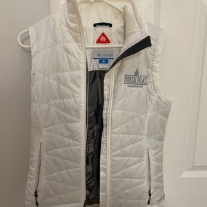 White thermal zip up vest Columbia